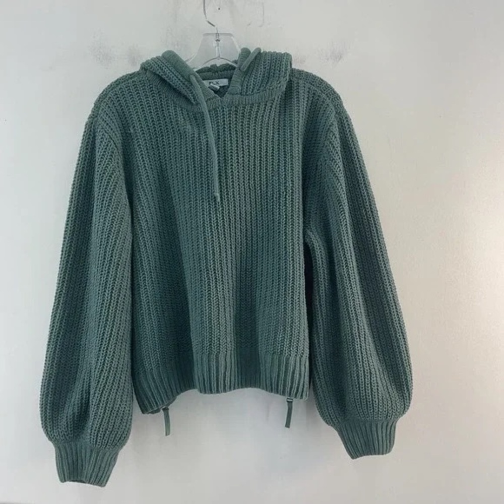 ⭐️LIKE NEW⭐️ FLX Women’s Super Soft Chenille Side Zip Knit Sweater Hoodie L - Picture 2 of 3